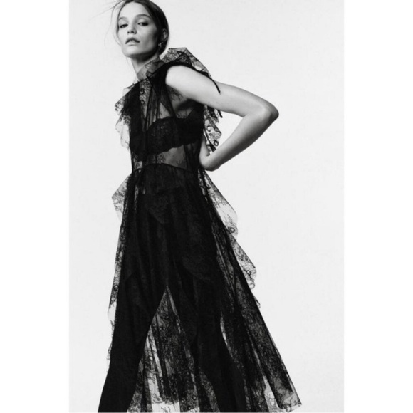 ZARA STUDIO LIMITED EDITION LACE MIDI DRESS - Picture 5 of 15